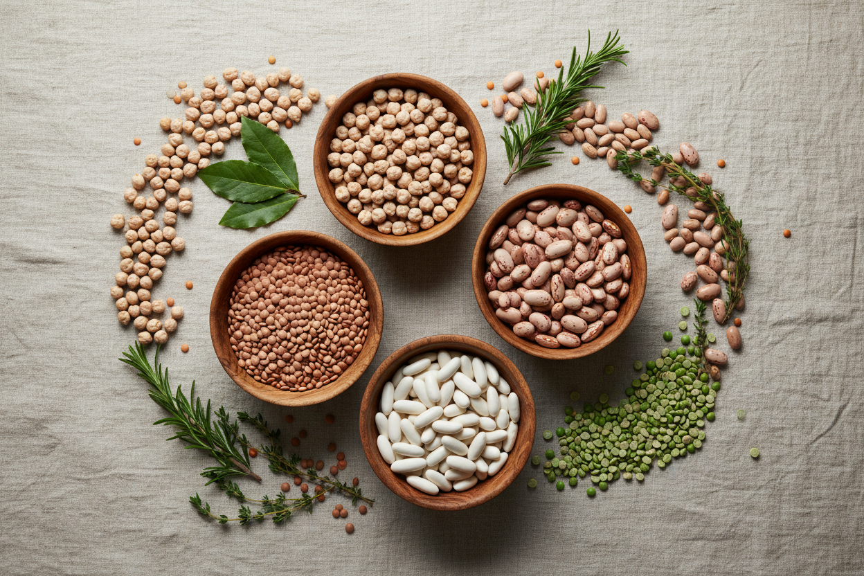 Legumi biologici siciliani ceci lenticchie fave cicerchie fagioli