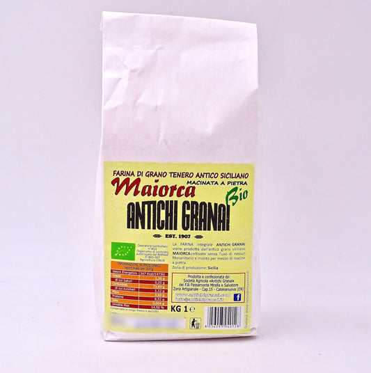 Farina di Maiorca BIO, grano tenero antico siciliano macinato a pietra