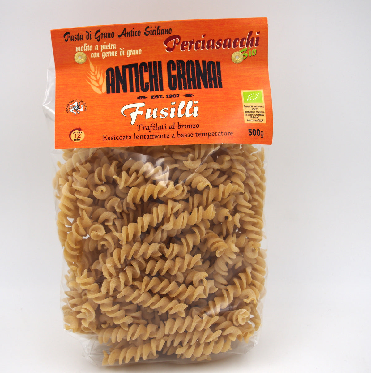 Fusilli Perciasacchi BIO grano antico siciliano trafilati al bronzo